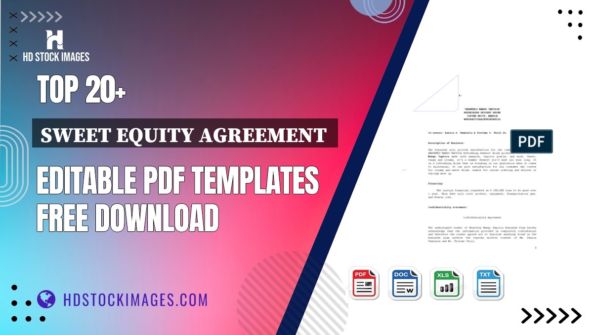 Top 20+ Sweet Equity Agreement  Editable PDF Templates Free Download