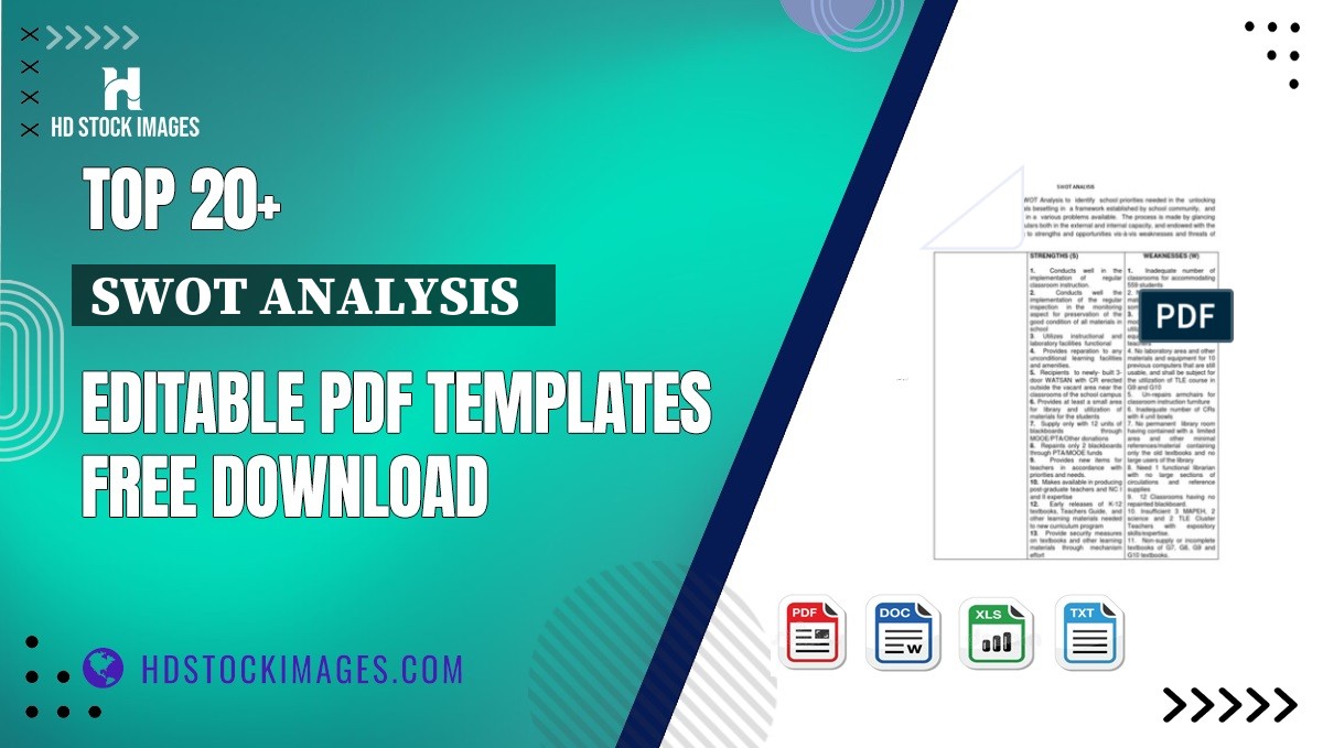 Top 20+ Swot Analysis   Editable PDF Templates Free Download