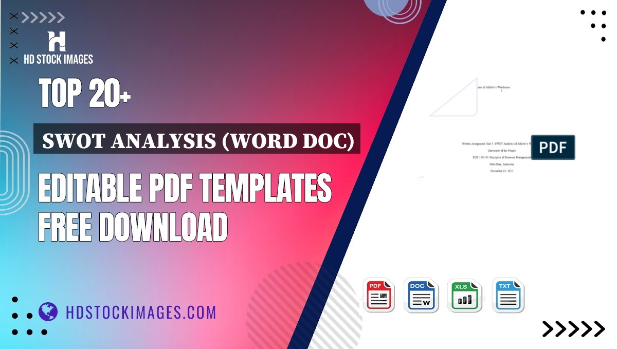 Top 20+ Swot Analysis (word Doc) Editable PDF Templates Free Download