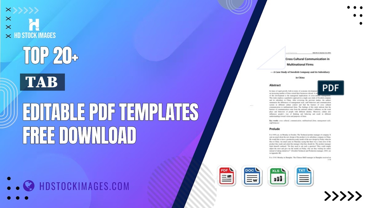 Top 20+ Tab  Editable PDF Templates Free Download