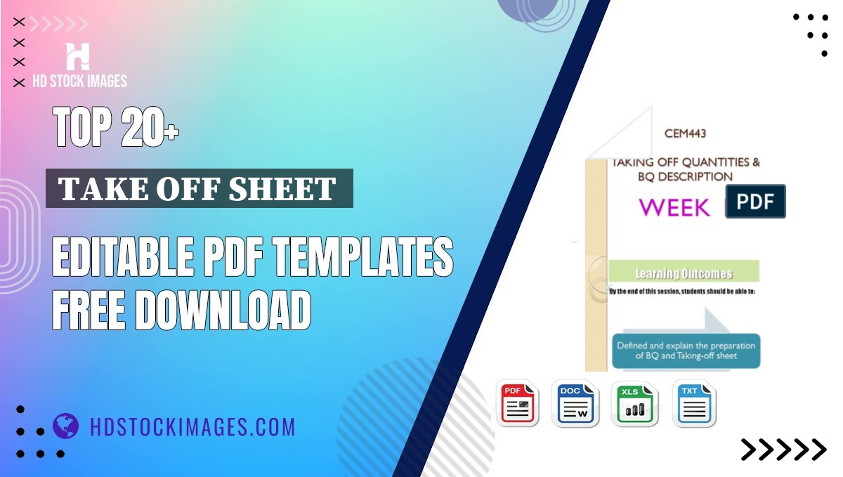 Top 20+ Take Off Sheet  Editable PDF Templates Free Download