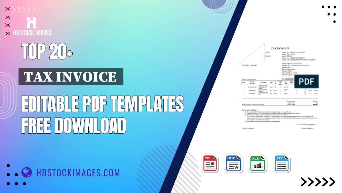 Top 20+ Tax Invoice  Editable PDF Templates Free Download