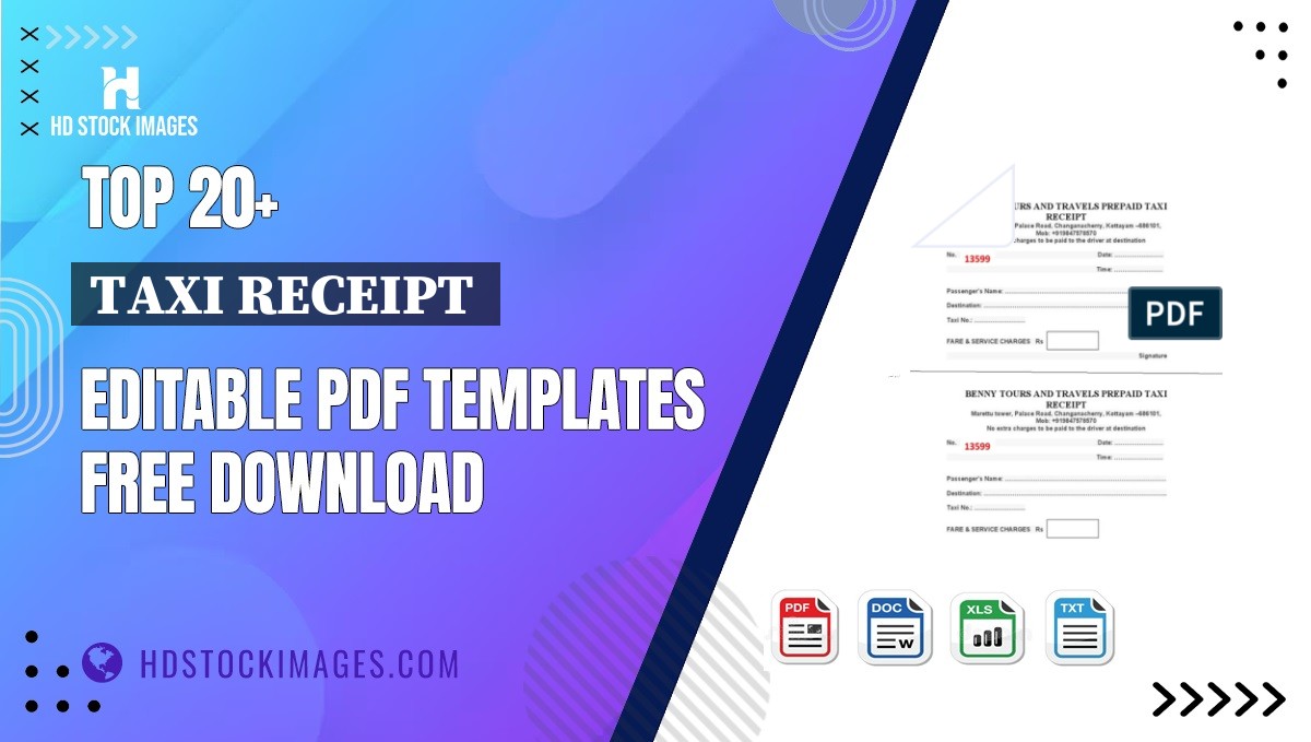 Top 20+ Taxi Receipt  Editable PDF Templates Free Download