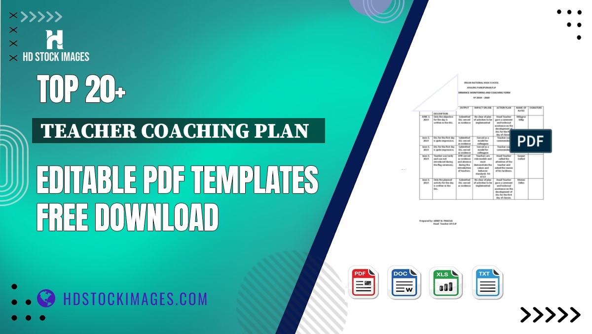 Top 20+ Teacher Coaching Plan   Editable PDF Templates Free Download