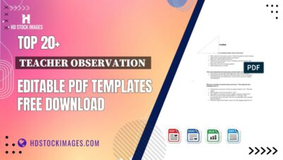 Top 20+ Teacher Observation  Editable PDF Templates Free Download