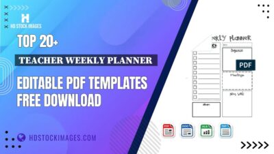 Top 20+ Teacher Weekly Planner  Editable PDF Templates Free Download