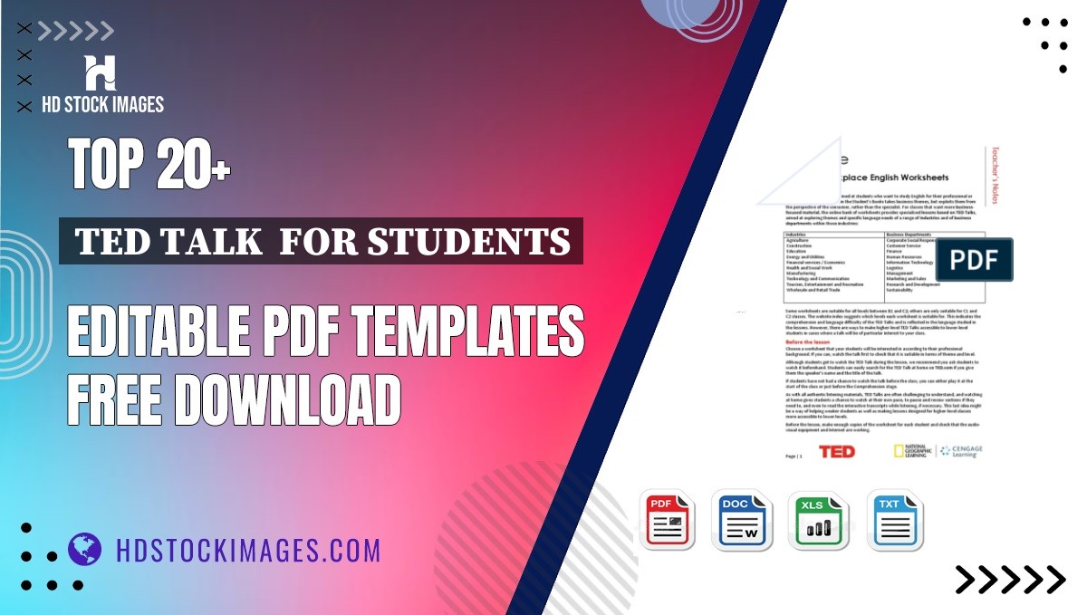 Top 20+ Ted Talk  For Students Editable PDF Templates Free Download