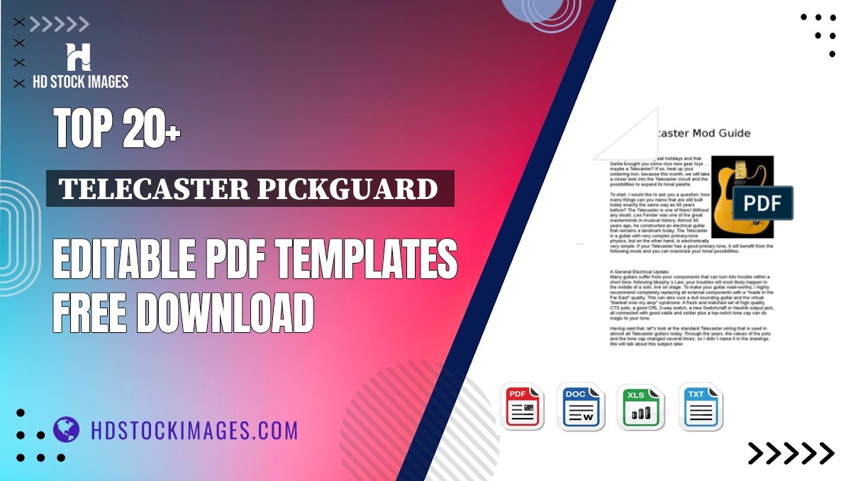 Top 20+ Telecaster Pickguard  Editable PDF Templates Free Download