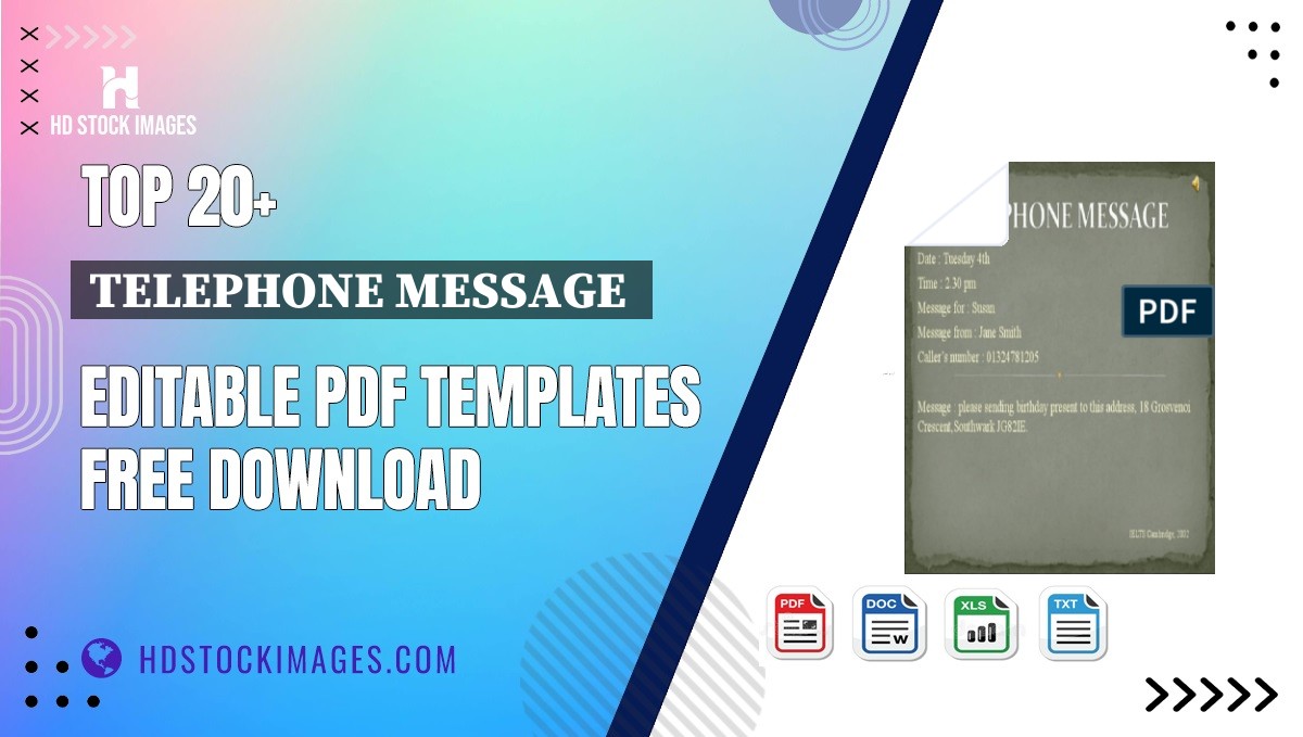 Top 20+ Telephone Message  Editable PDF Templates Free Download