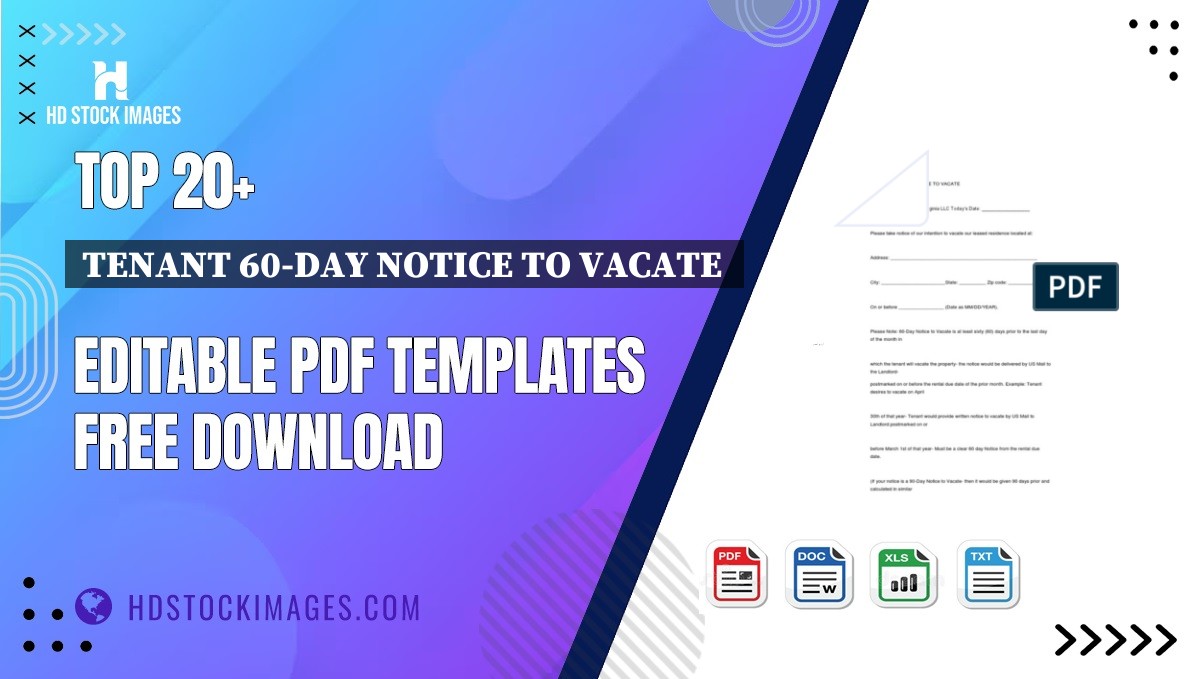 Top 20+ Tenant 60-day Notice To Vacate  Editable PDF Templates Free Download