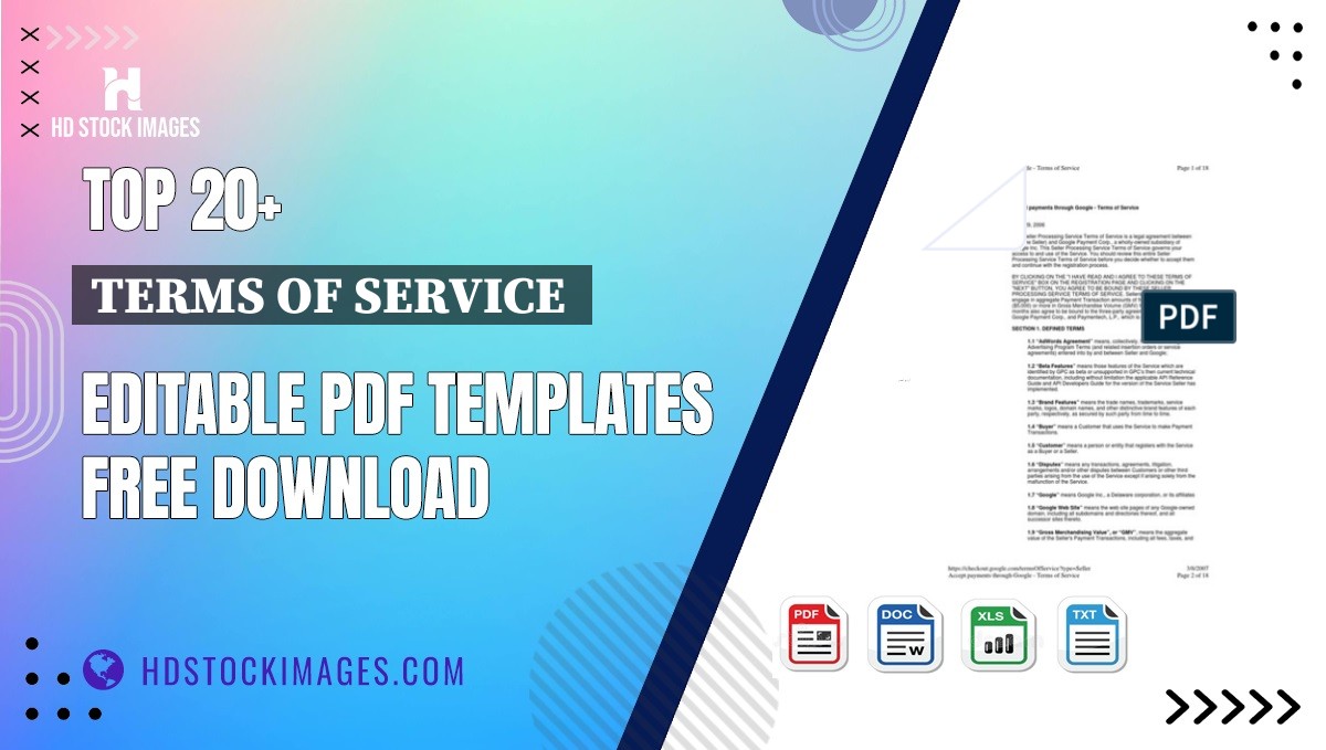 Top 20+ Terms Of Service  Editable PDF Templates Free Download