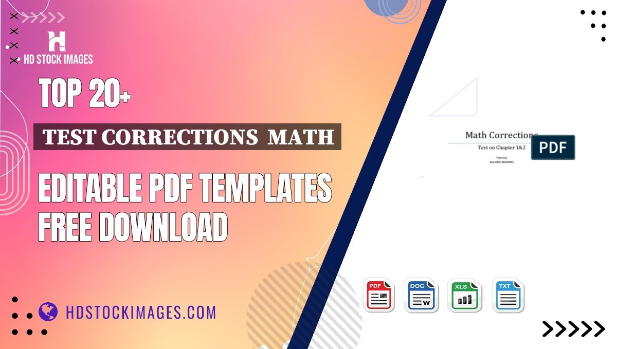 Top 20+ Test Corrections  Math Editable PDF Templates Free Download