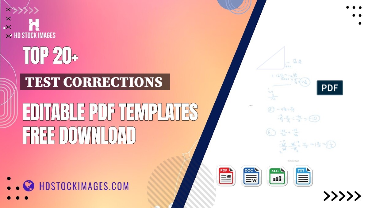 Top 20+ Test Corrections  Editable PDF Templates Free Download