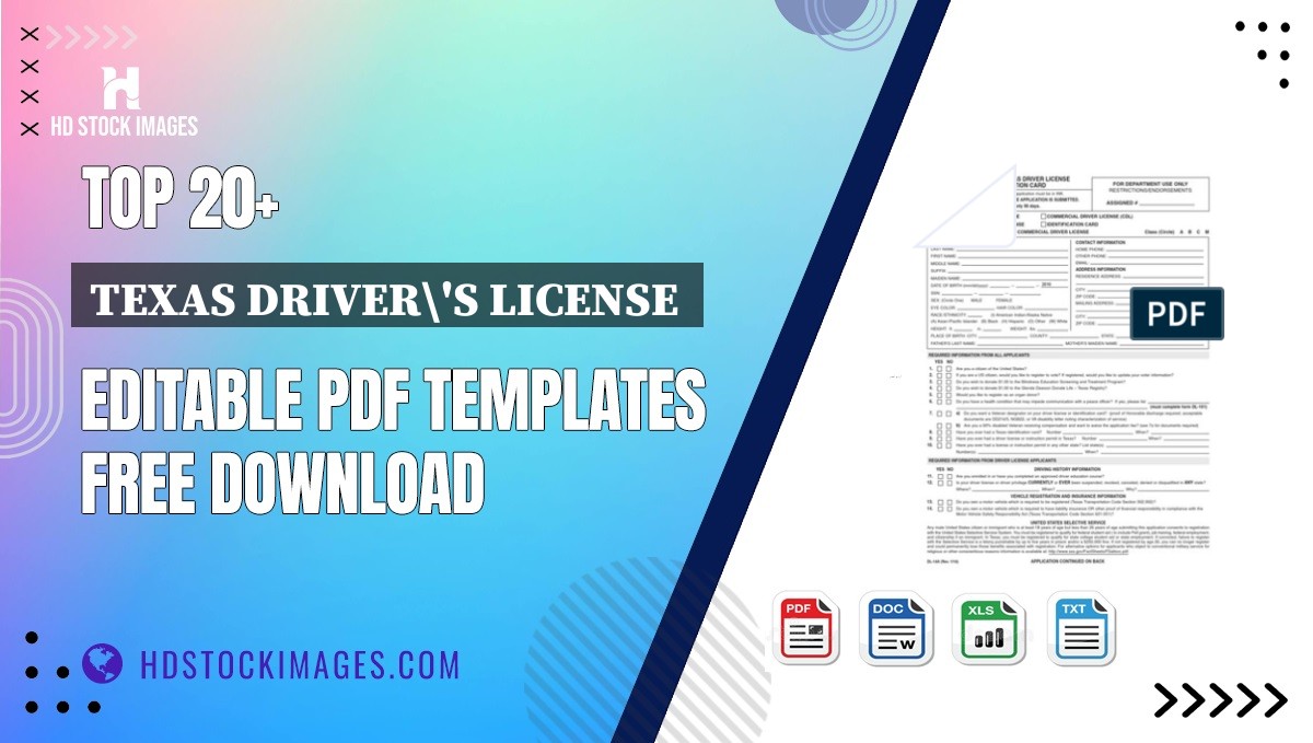 Top 20+ Texas Driver's License  Editable PDF Templates Free Download