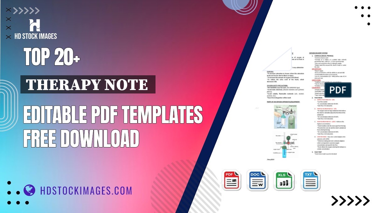 Top 20+ Therapy Note  Editable PDF Templates Free Download