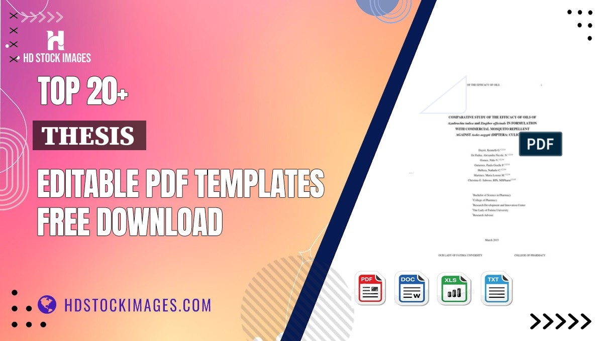 Top 20+ Thesis  Editable PDF Templates Free Download