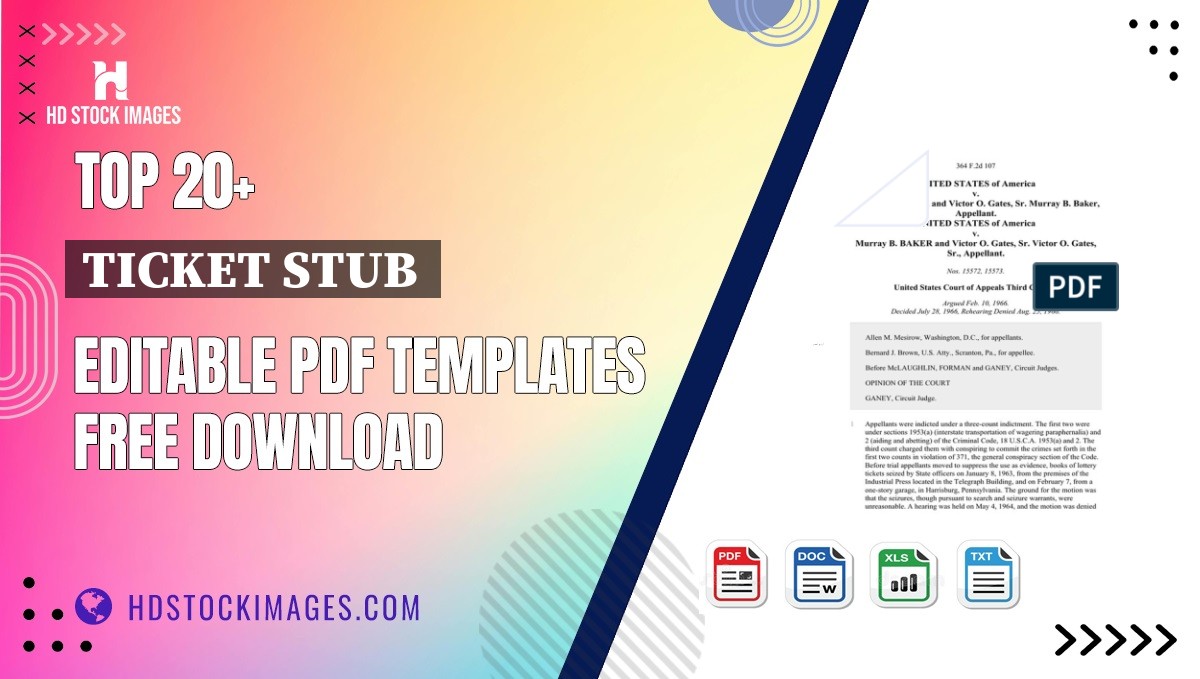 Top 20+ Ticket Stub  Editable PDF Templates Free Download