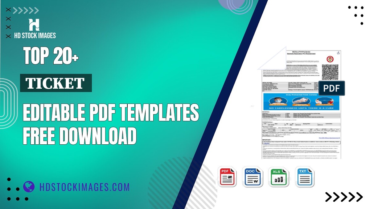 Top 20+ Ticket  Editable PDF Templates Free Download