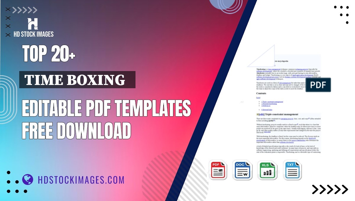 Top 20+ Time Boxing   Editable PDF Templates Free Download