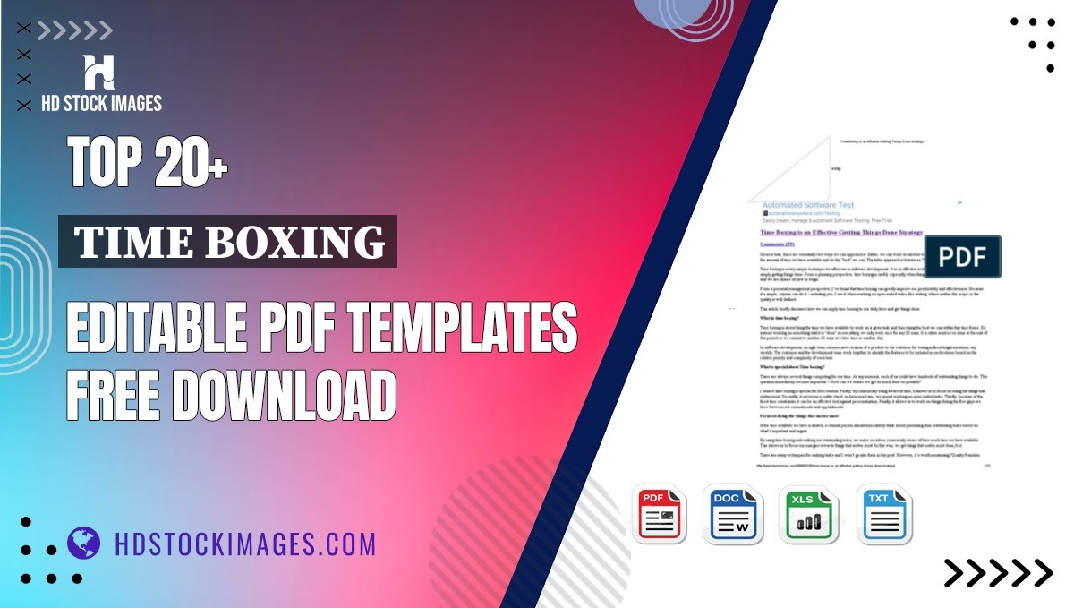 Top 20+ Time Boxing Editable PDF Templates Free Download