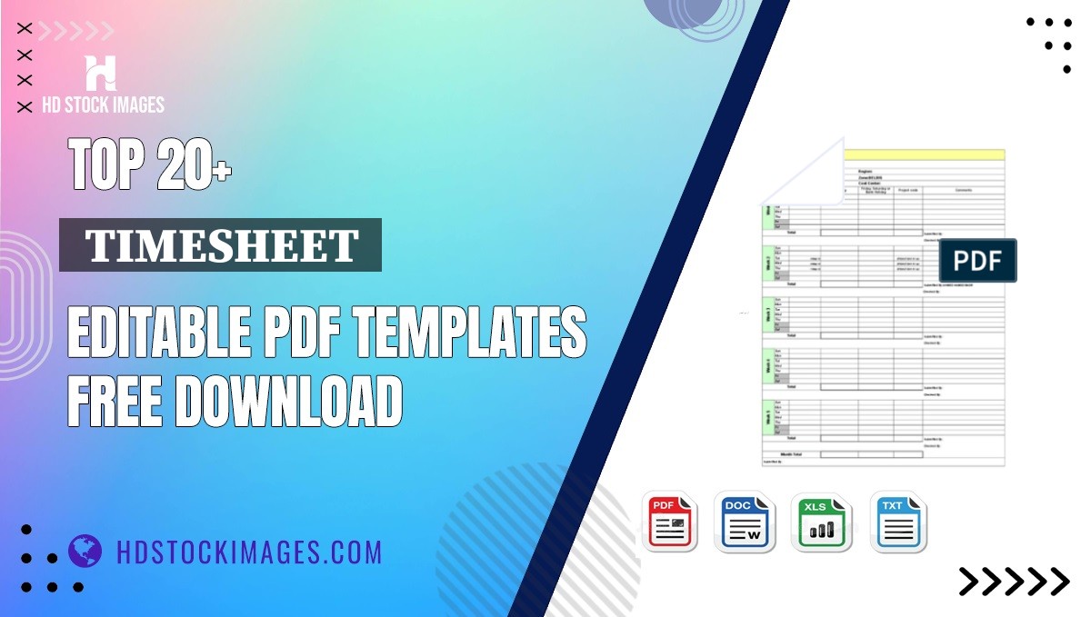 Top 20+  Timesheet  Editable PDF Templates Free Download