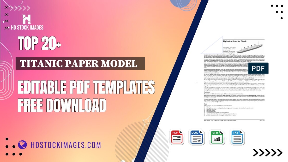 Top 20+ Titanic Paper Model   Editable PDF Templates Free Download