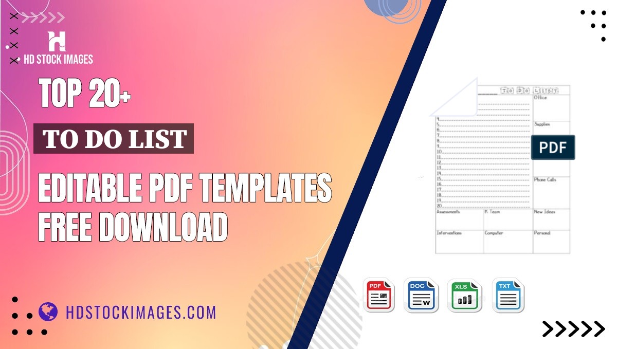 Top 20+ To Do List Editable PDF Templates Free Download