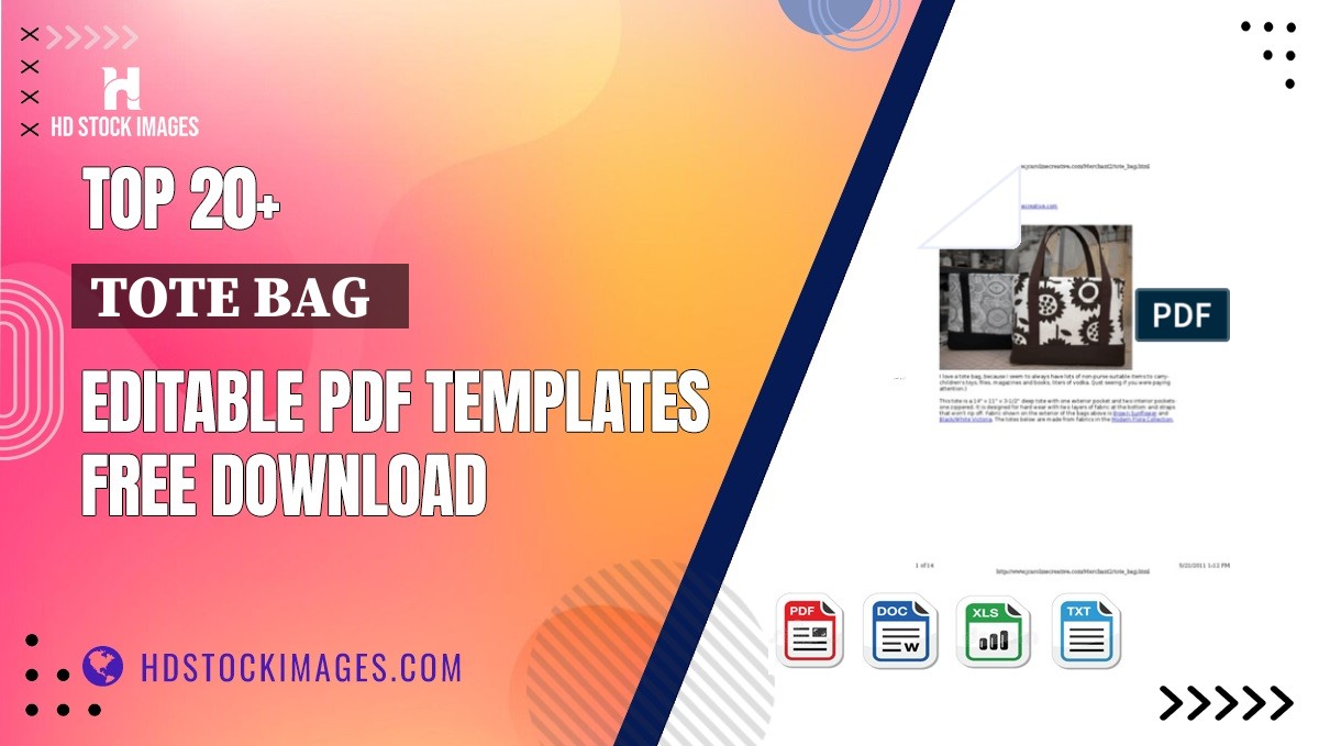 Top 20+ Tote Bag   Editable PDF Templates Free Download