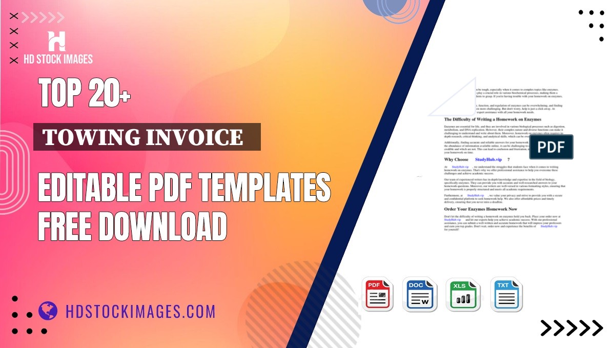 Top 20+ Towing Invoice   Editable PDF Templates Free Download