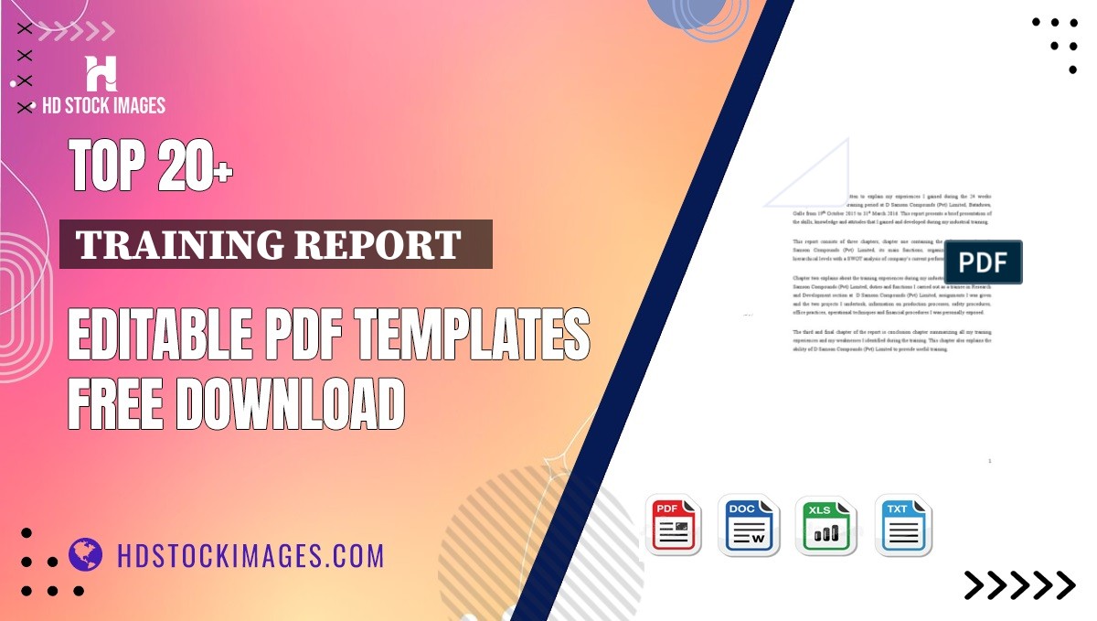 Top 20+ Training Report   Editable PDF Templates Free Download