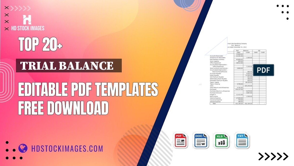 Top 20+ Trial Balance   Editable PDF Templates Free Download