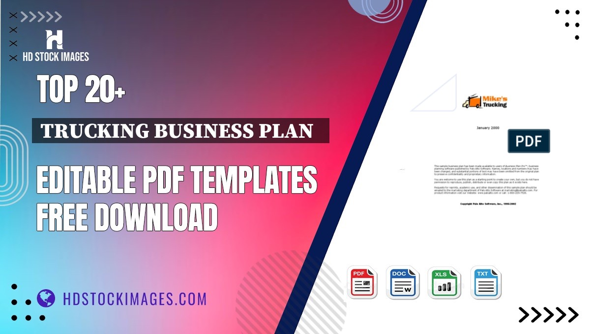 Top 20+ Trucking Business Plan   Editable PDF Templates Free Download