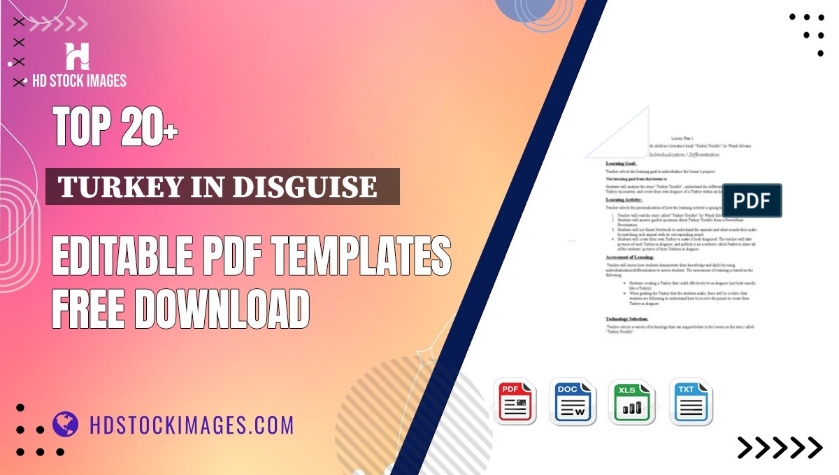 Top 20+ Turkey In Disguise   Editable PDF Templates Free Download