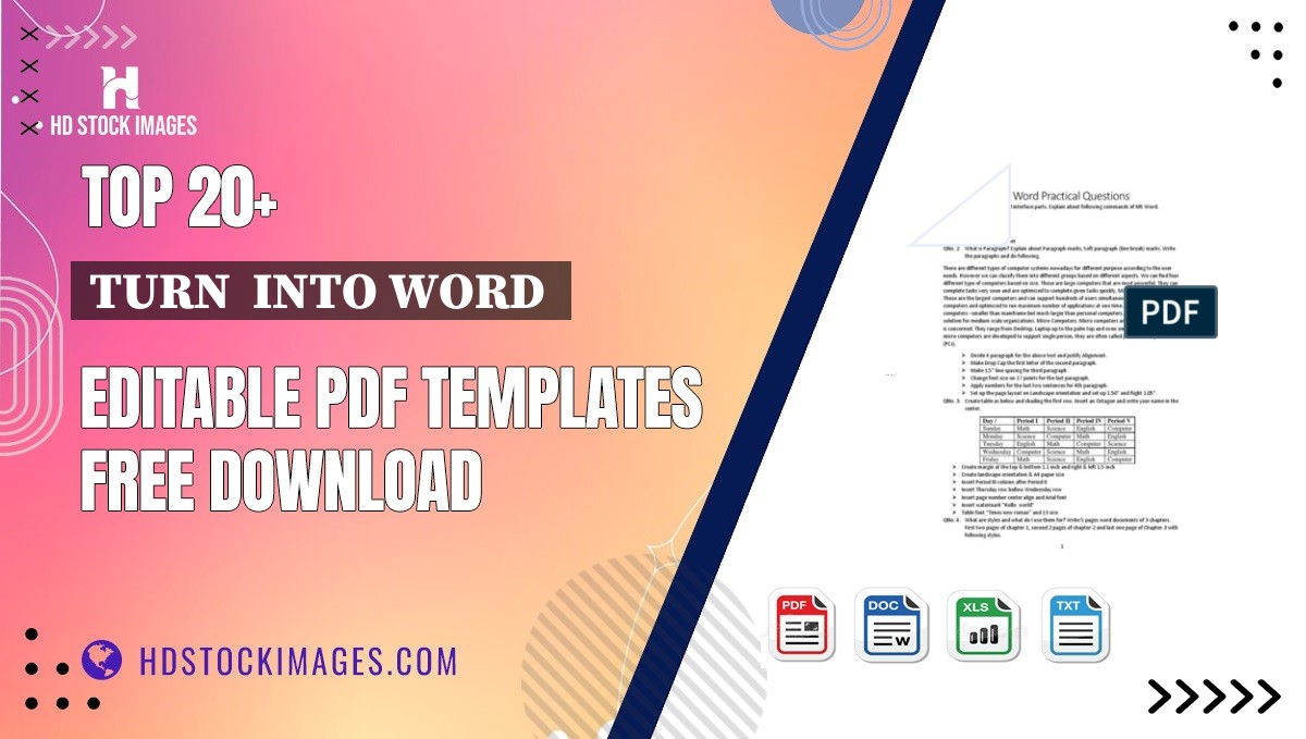 Top 20+ Turn  Into Word  Editable PDF Templates Free Download