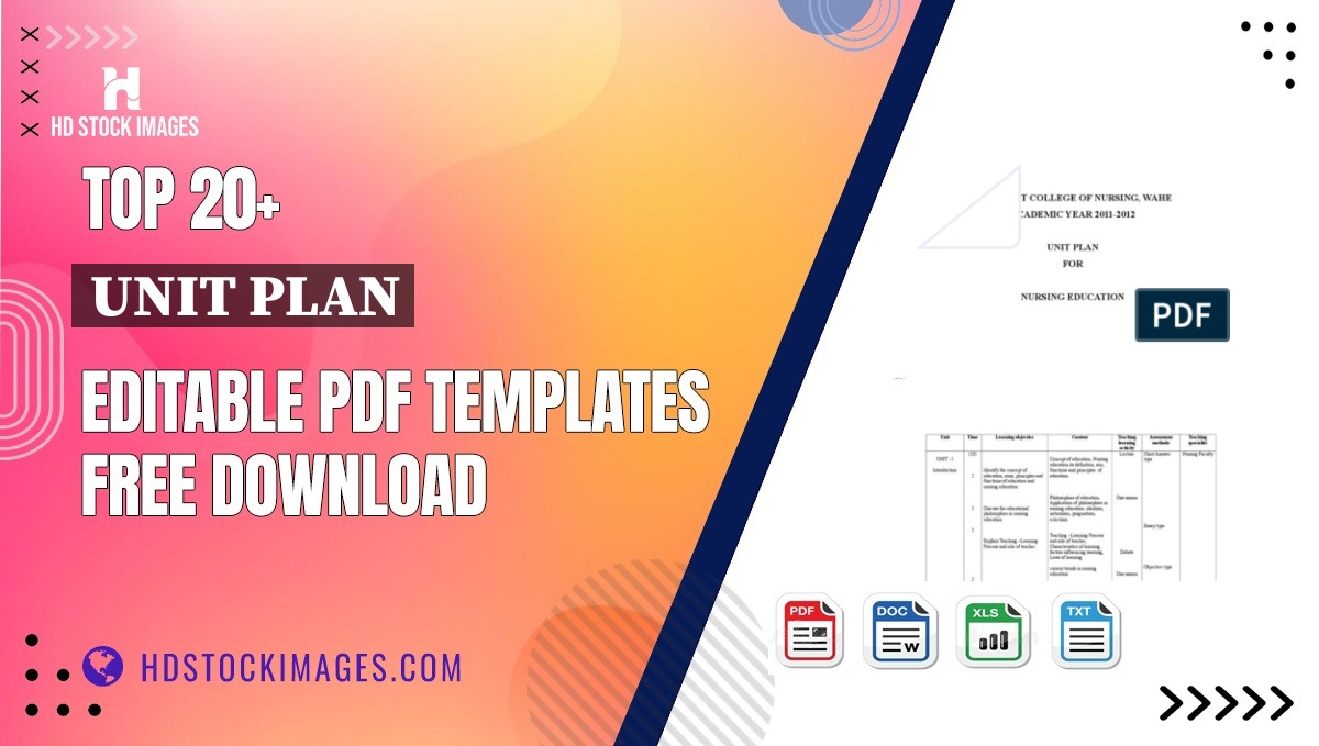 Top 20+ Unit Plan Editable PDF Templates Free Download