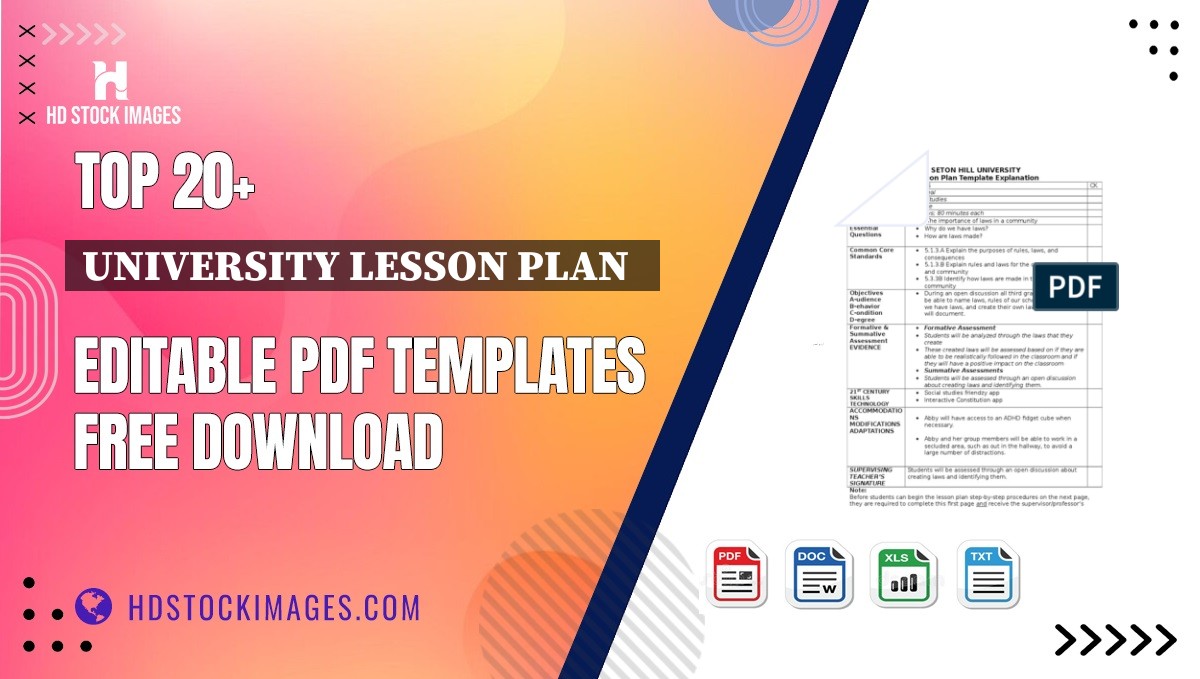 Top 20+ University Lesson Plan   Editable PDF Templates Free Download