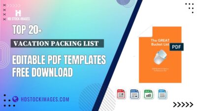 Top 20+ Vacation Packing List   Editable PDF Templates Free Download