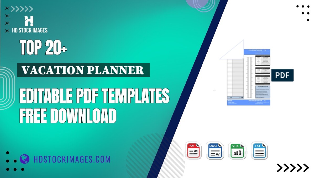 Top 20+ Vacation Planner  Editable PDF Templates Free Download