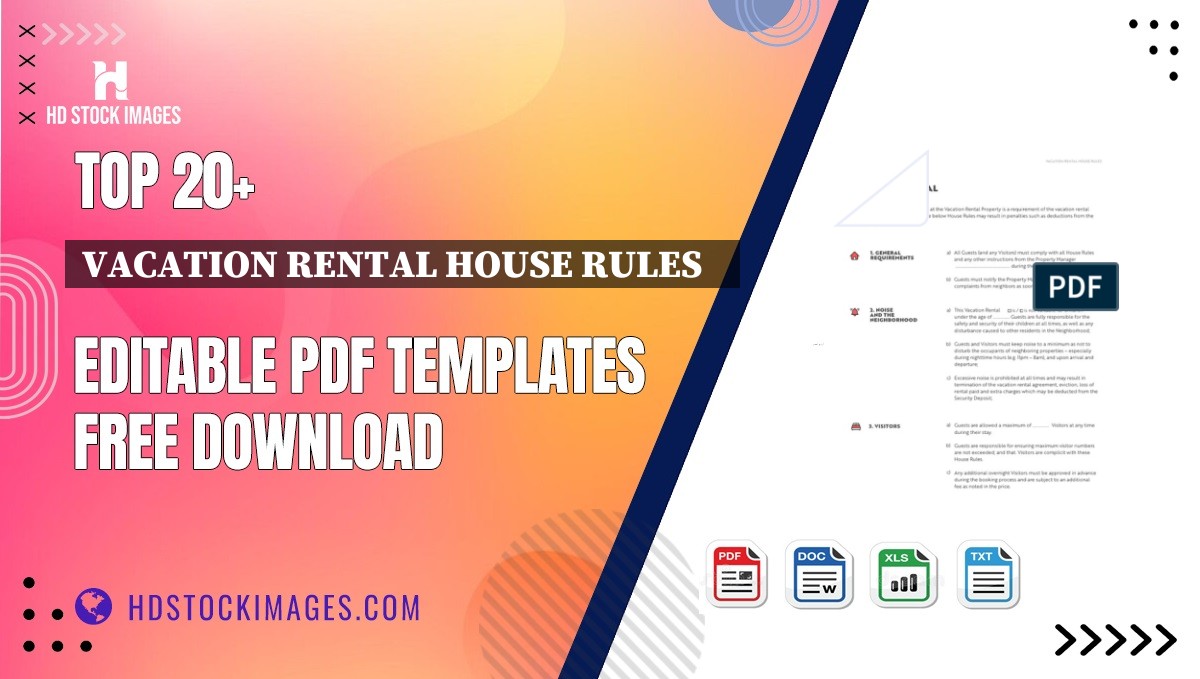 Top 20+ Vacation Rental House Rules    Editable PDF Templates Free Download