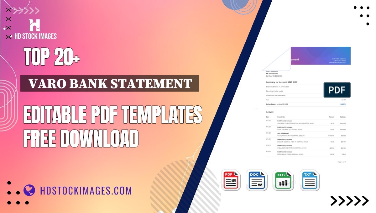 Top 20+  Varo Bank Statement  Editable PDF Templates Free Download