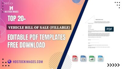 Top 20+ Vehicle Bill Of Sale (fillable) Editable PDF Templates Free Download