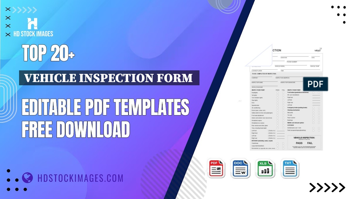 Top 20+ Vehicle Inspection Form  Editable PDF Templates Free Download