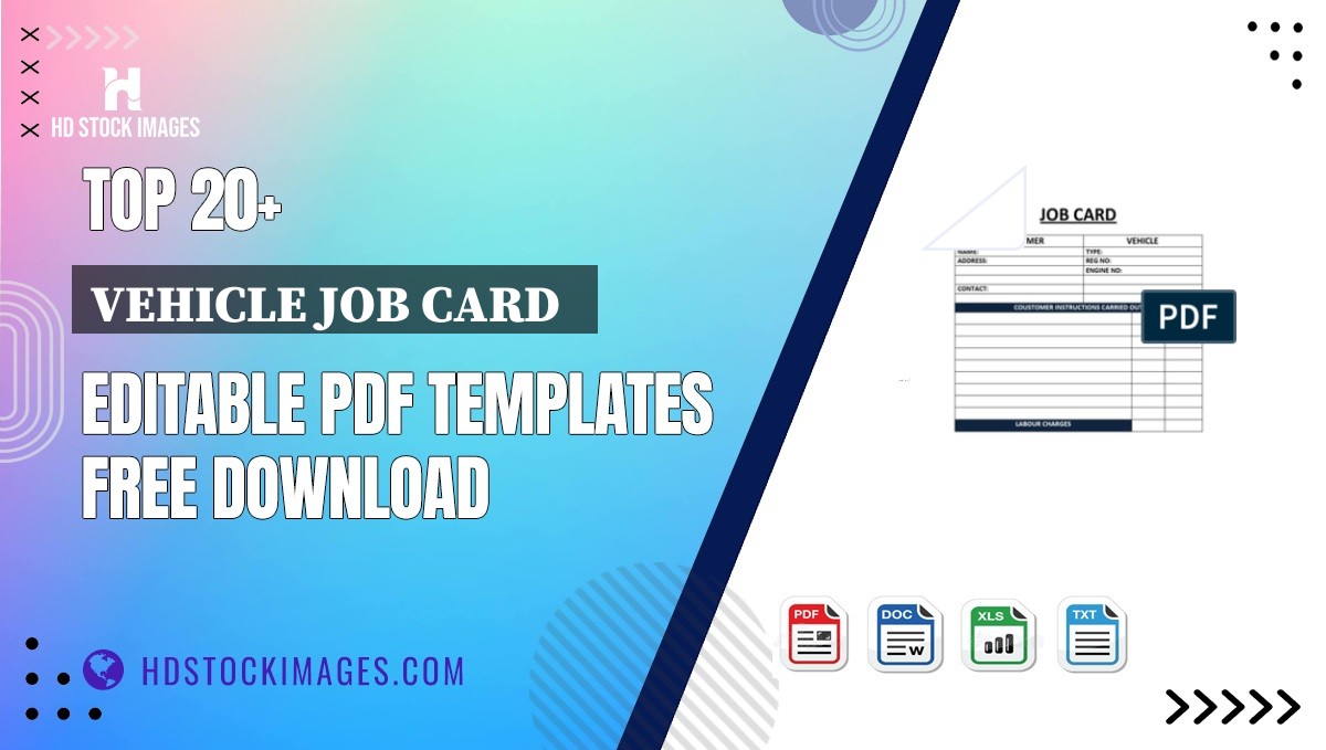 Top 20+ Vehicle Job Card   Editable PDF Templates Free Download