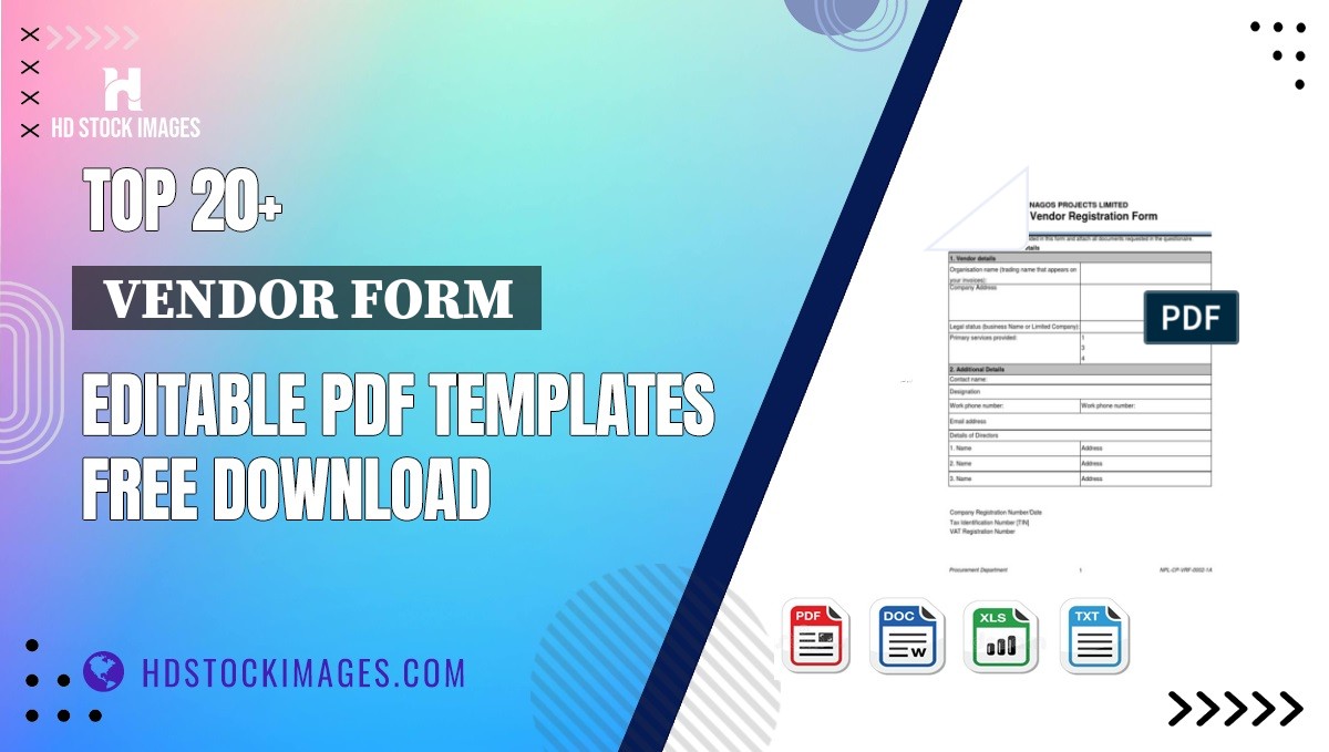 Top 20+  Vendor Form  Editable PDF Templates Free Download