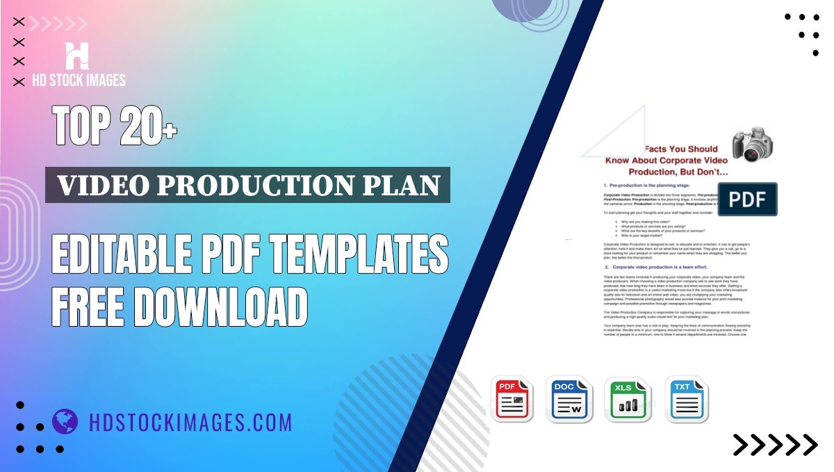 Top 20+ Video Production Plan Editable PDF Templates Free Download