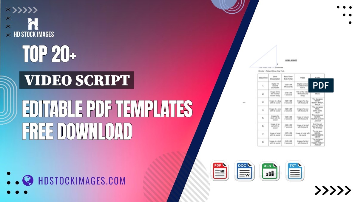 Top 20+ Video Script Editable PDF Templates Free Download