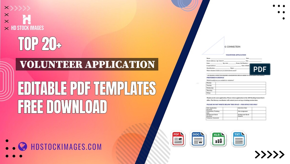 Top 20+ Volunteer Application Editable PDF Templates Free Download