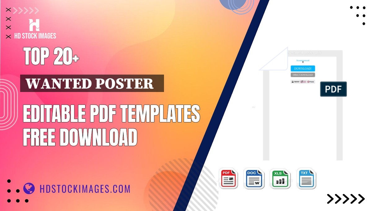 Top 20+ Wanted Poster   Editable PDF Templates Free Download