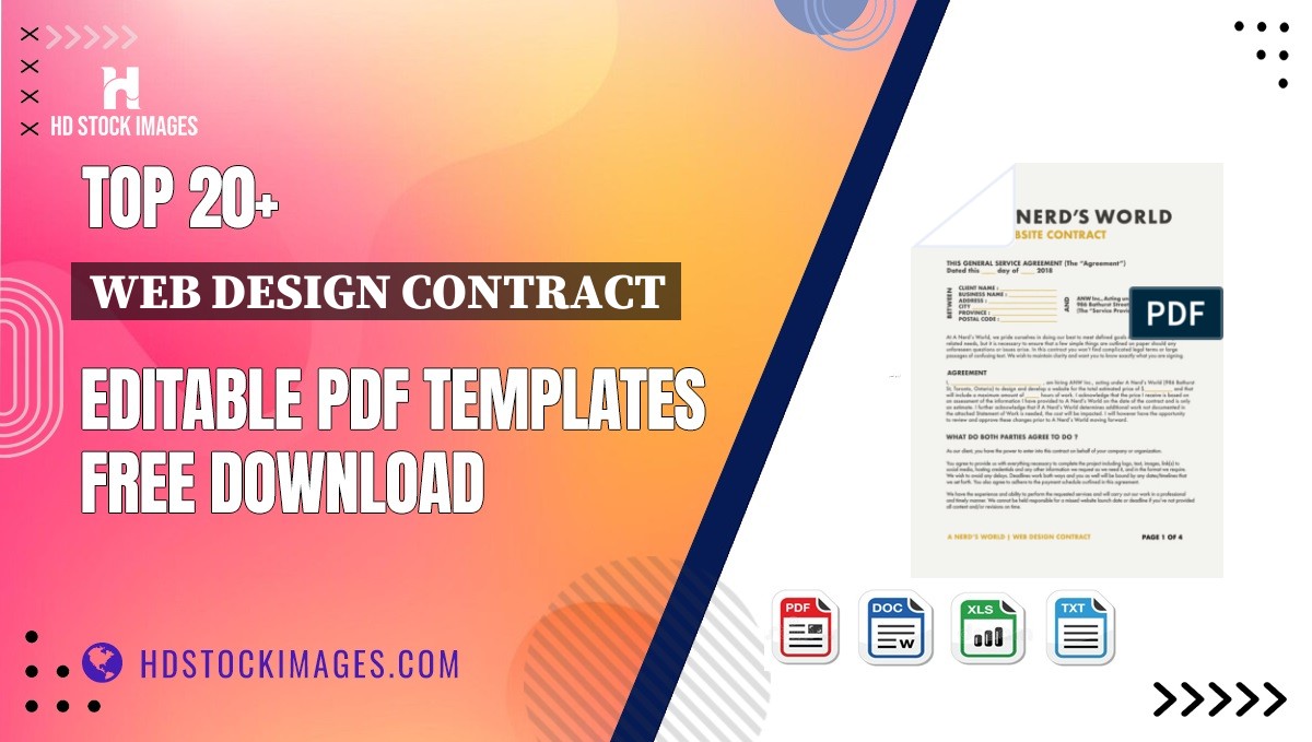 Top 20+ Web Design Contract Editable PDF Templates Free Download