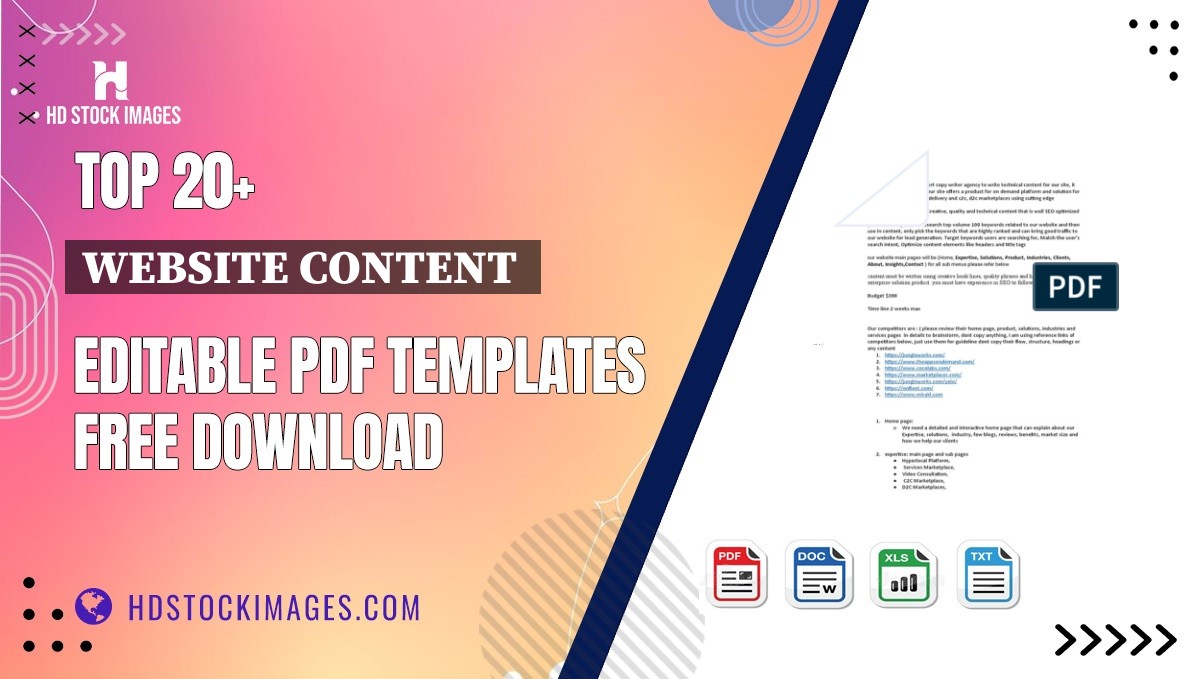 Top 20+ Website Content  Editable PDF Templates Free Download